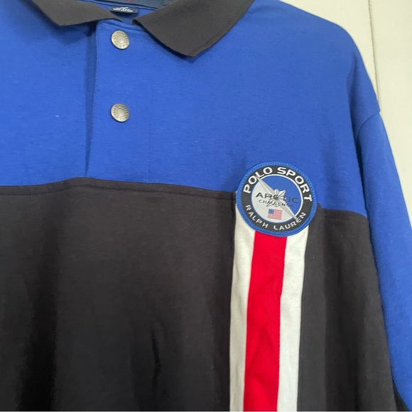 Vintage 90s Polo Sport Ralph Lauren “Arctic Challenge” Long-Sleeve Polo — Size L - Picture 3 of 9